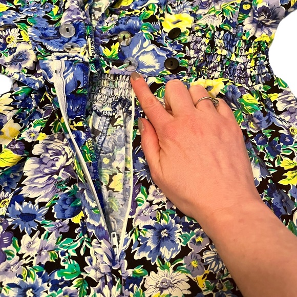 J.R. Petite by Joseph Ribkoff 80s 90s Floral Romper with Collar & Cinched Waist - Picture 12 of 16